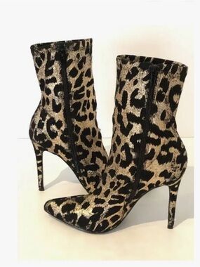 Women’s Leopard Print Stiletto Ankle Boots - 8